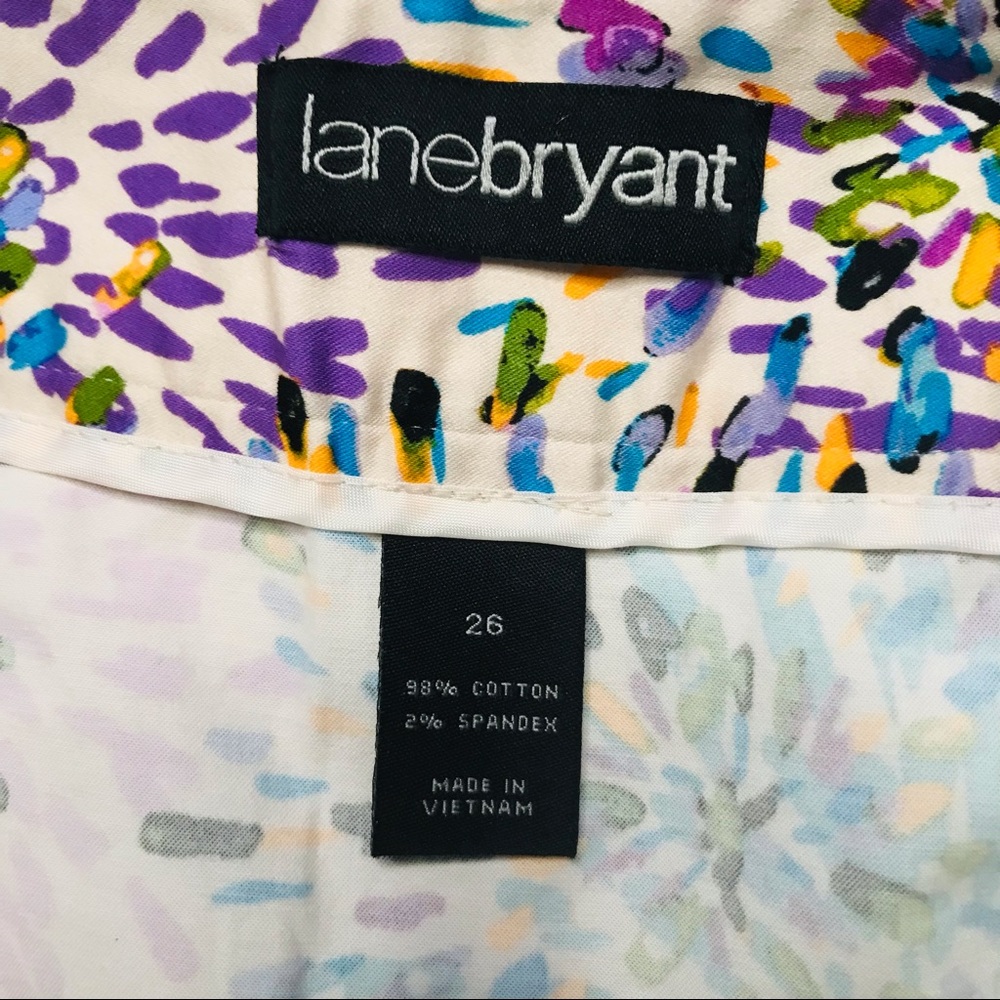 Lane Bryant Plus Size 26 Floral Abstract A-Line Skirt Cotton Spandex - Picture 2 of 6